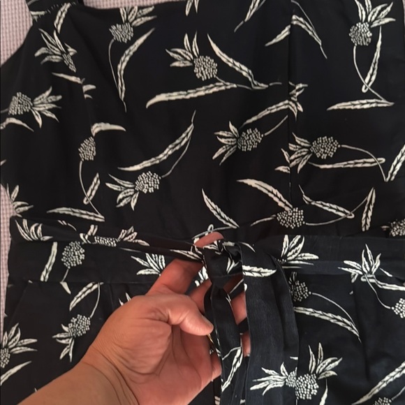 Ann Taylor Factory White and Blue Jumpsuit with Palazzo Style 125 - Picture 3 of 11